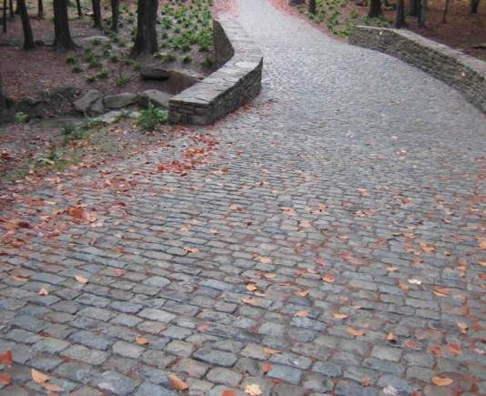 granite cobbled path